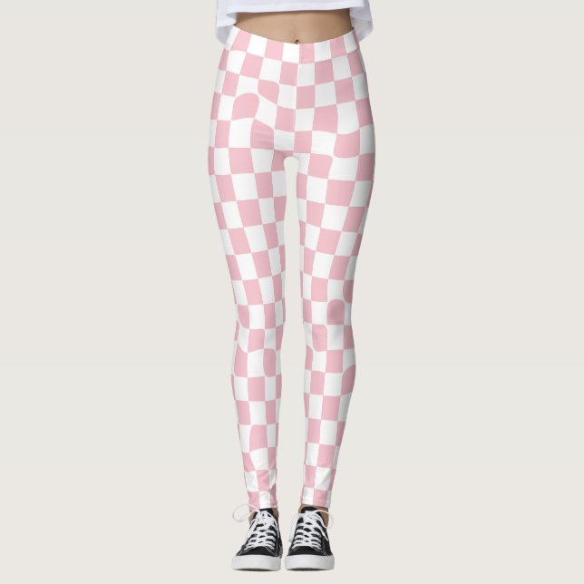 Trendlichtrosa Prüfmuster Leggings (Vorderseite)