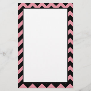 Trendlight Pink und Schwarz Zickzack Muster Briefpapier