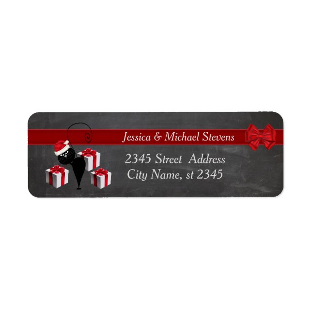 Trendlustige Ferien Cartoon Santa Cat Tafel (Vorne)