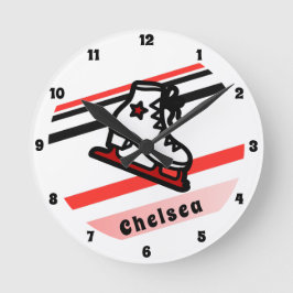 Trendly Figure Skaten Girl Skate Personalisiert Re Runde Wanduhr