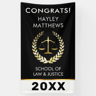 Trendly Law Student Abschluss Gold & Black Banner