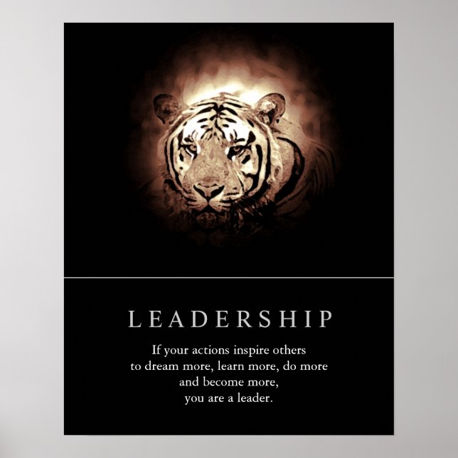 Trendly Motivierend Leadership Tiger Poster (Vorne)