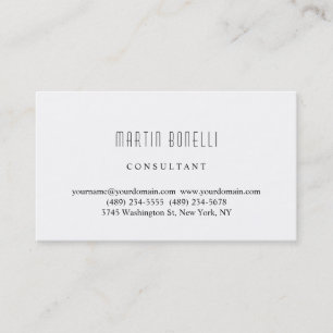 Trendly Simple White Beruflich Business Card Visitenkarte