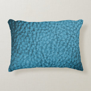 Trendmedium Blue Imitats Leather Design Dekokissen