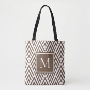 Trendmedium braune Monogramm-Arrow-Diamantmuster