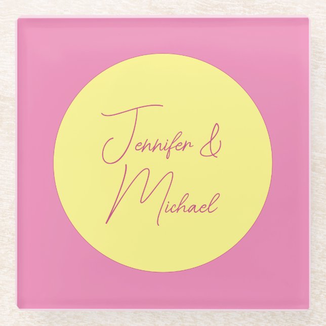 TrendMinimalistisch Moderne, Schlichte, einfache P Glasuntersetzer (Vorderseite)