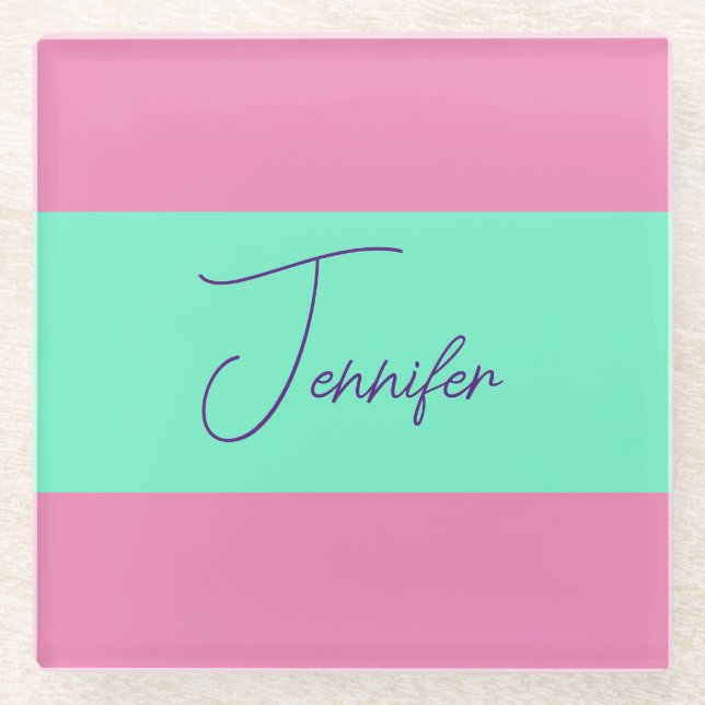 TrendMinimalistisch Moderne, Schlichte, einfache P Glasuntersetzer (Vorderseite)