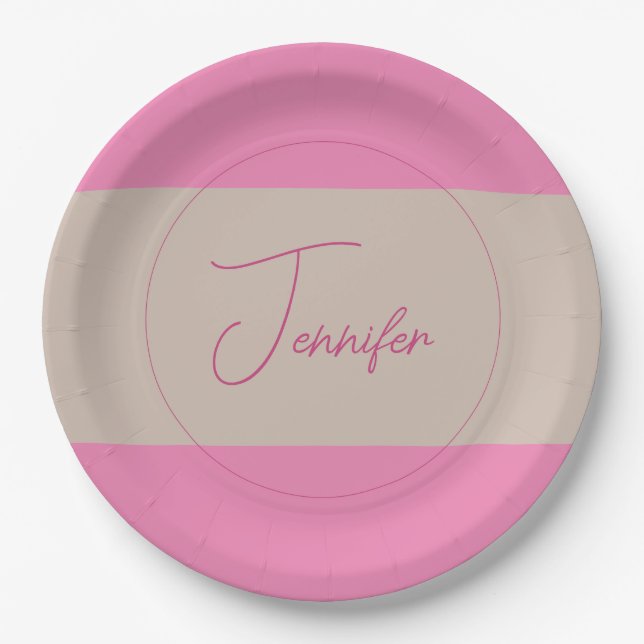 TrendMinimalistisch Moderne, Schlichte, einfache P Pappteller (Vorderseite)