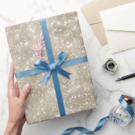 Trendneutral Beige Feine Creme Glittermuster Geschenkpapier