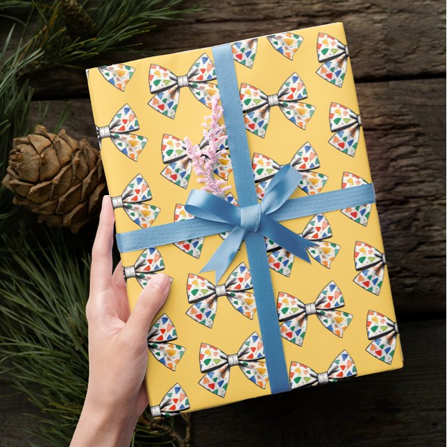 TrendNiedliche Fun-Farbenfrohe Bow Yellow Ribbon-M Geschenkpapier (Von Creator hochgeladen)