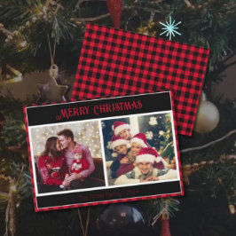 Trendred Black Buffalo Bezahlung mit 2 Fotos Feiertagskarte