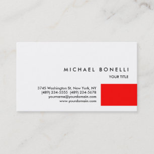 Trendred White Beruflich Business Card Visitenkarte