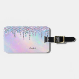 Trendreges Regenbogen-Glitter-Tropfen Holografisch Gepäckanhänger