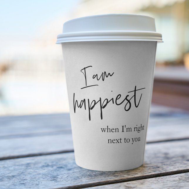 Trendromantisches Black Quote Geschenk Pappbecher (Von Creator hochgeladen)