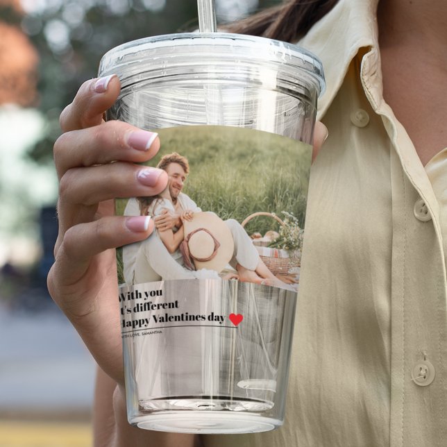 Trendromantisches Zitat | Valentines Bestes Gesche Acryltrinkbecher (Von Creator hochgeladen)