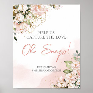 Trendrosa Blütengoldblüte Boho-Schnappschild Poster