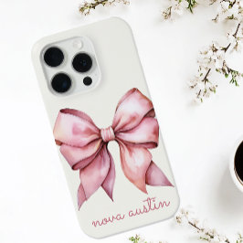 Trendrosa Bow Personalisiert mit Name Monogram Case-Mate iPhone Hülle