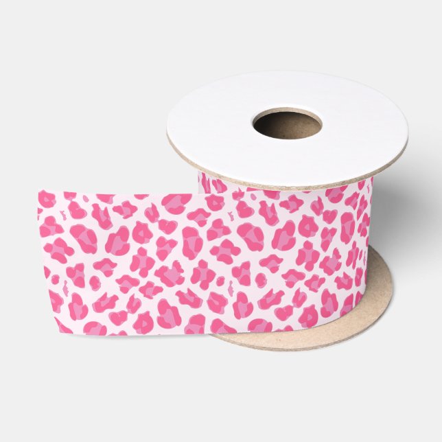Trendrosa Leopard Print Satinband (Spule)