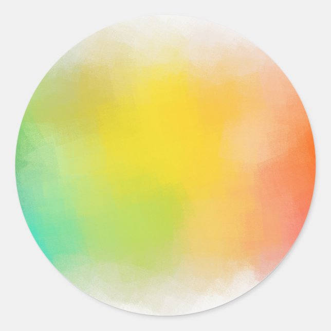 Trendrosa Rosa Gelb Orange Blue Green Custom Runder Aufkleber (Vorderseite)