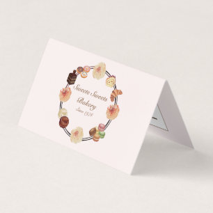 Trendrosa Süßigkeiten Kuchen Bäckerei Visitenkarten