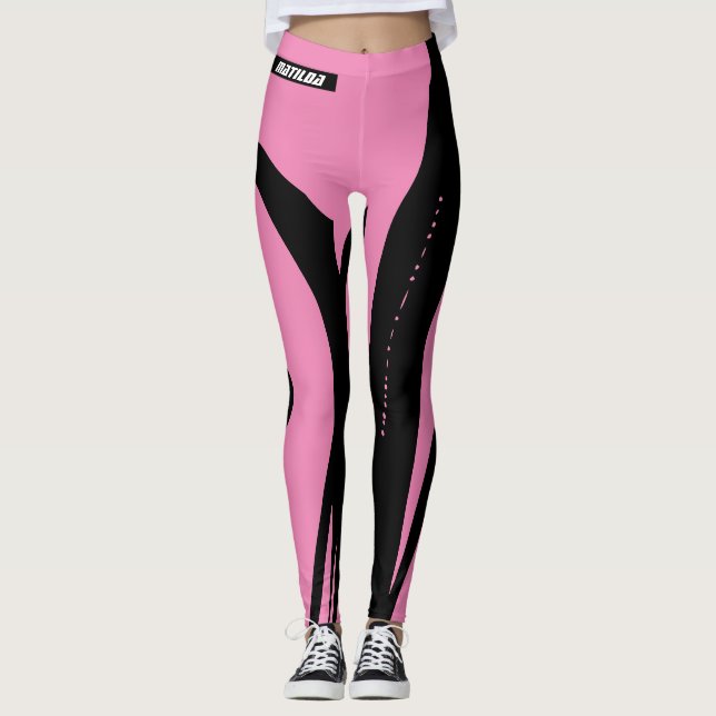 Trendrosa und schwarz leggings (Vorderseite)