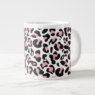 Trendrosa und schwarze Leoparden Jumbo-Tasse
