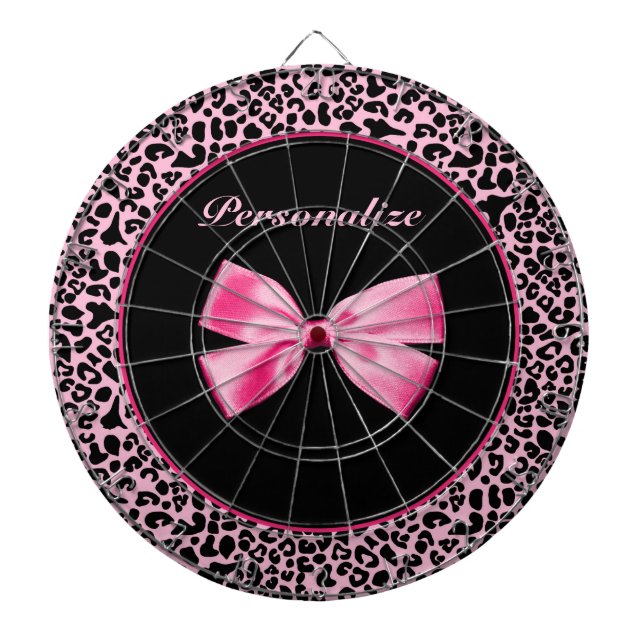 Trendrosa und schwarzer Leoparden, rosa und schwar Dartscheibe (vorne)
