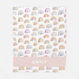 Trendrosa Wasserfarbe Regenbogen Fleecedecke