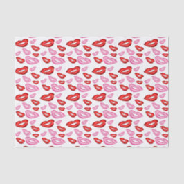 Trendrote und rosa Lippenstift-Drucke Seidenpapier