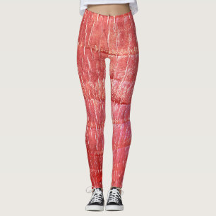 Trendrotes texturiertes "Ratti_Creative_Arts" Legg Leggings