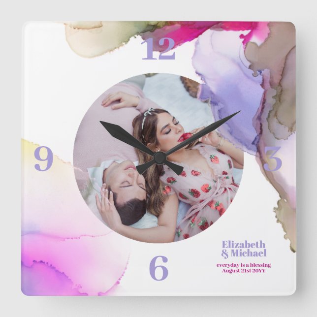 Trends Wall Uhren Moody Watercolor FOTO (Vorderseite)