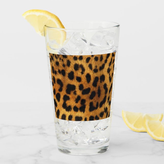 Trendschicker Tiermuster Braunleopard-Druck Glas (Vorderseite Ice)