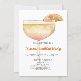 Trendschlichtes, modernes Summer Cocktail Party Einladung