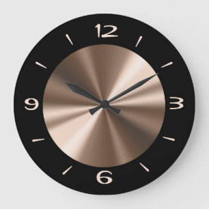 Trendschwarz mit Bronze-Center-Wall-Uhr Große Wanduhr
