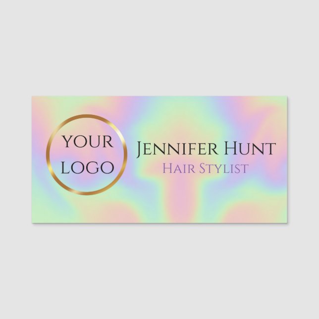 Trendschwarz und Gold Namensschild (Vorderseite)