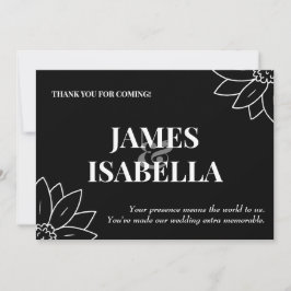 Trendschwarz und weiß Flat Vielen Dank für Ihre Ka Dankeskarte