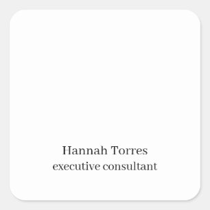 Trendschwarz-weiß Schlicht kreativ Moderne Quadratischer Aufkleber