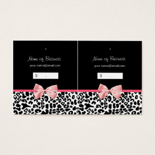 Trendschwarz-weißer Leopard Pink Hang Tag