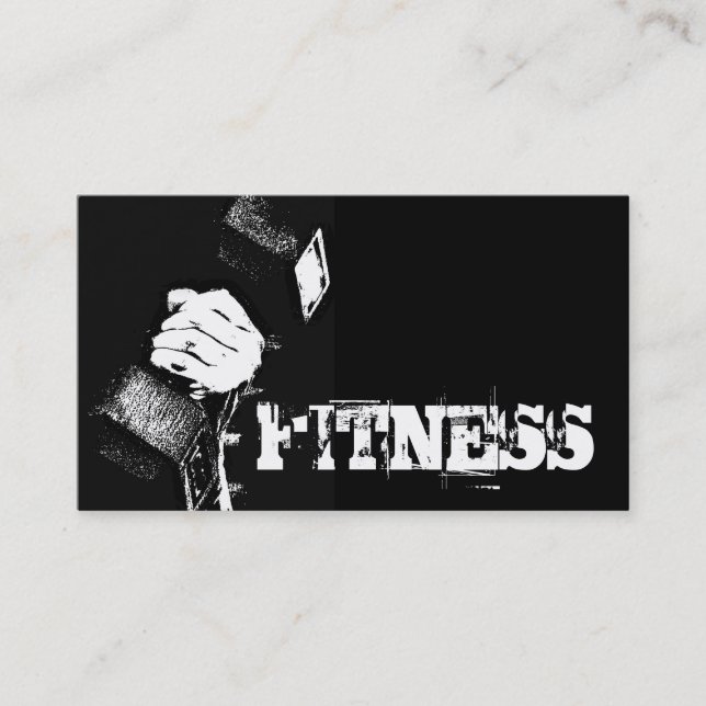 Trendschwarze Fitness Sport Business Card Visitenkarte (Vorderseite)