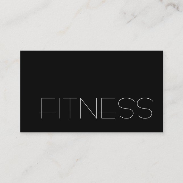 Trendschwarze Fitness Sport Business Card Visitenkarte (Vorderseite)