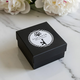 Trendschwarzer Vintager Schlüssel und schwarze Str Runder Aufkleber