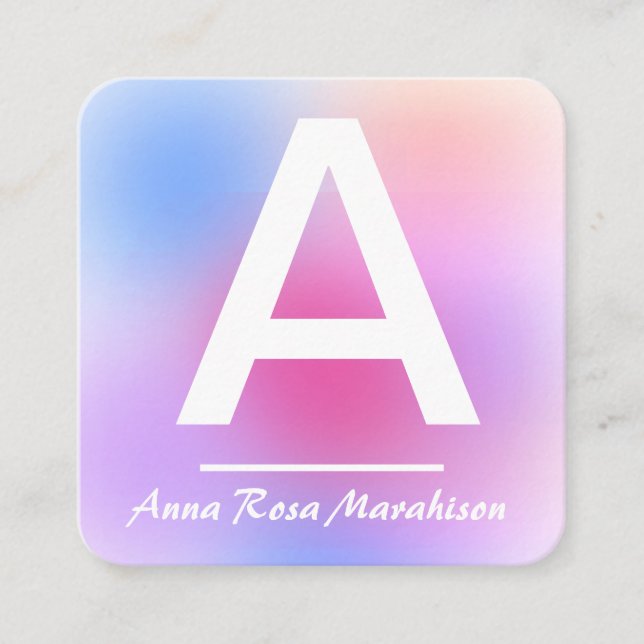 *~* Trendsetter Abstrakt QR LOGO FOTO Violet Quadratische Visitenkarte (Vorderseite)