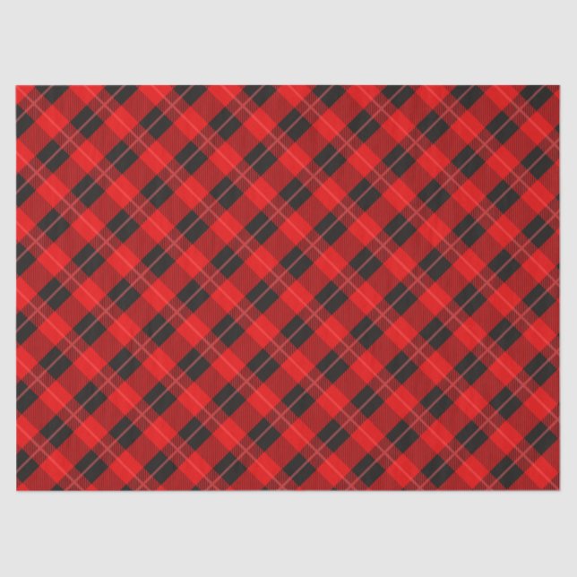 Trendsetter Kariert in Rot und Schwarz Seidenpapier (Vorderseite)