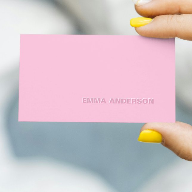 Trendskript Modern Pink Minimalistisch Bold Visitenkarte (Trendy Script Modern Pink Minimalist Bold Business Card)