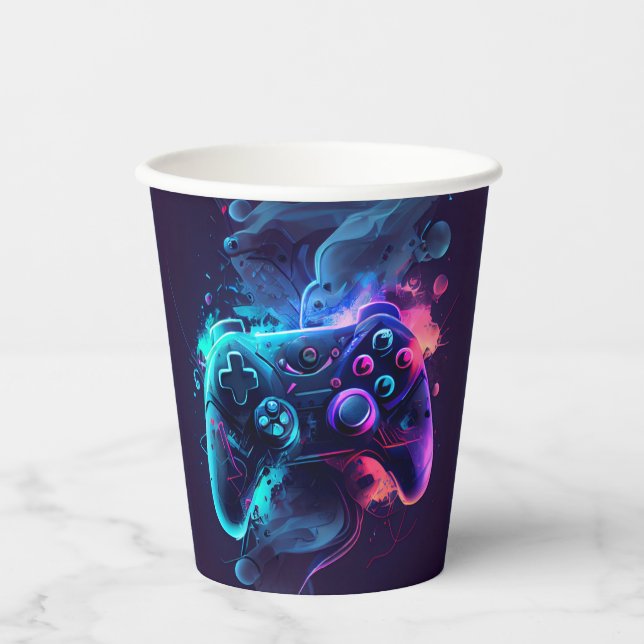 Trendspass Spiele Controller Geburtstag Pappbecher (Vorderseite)