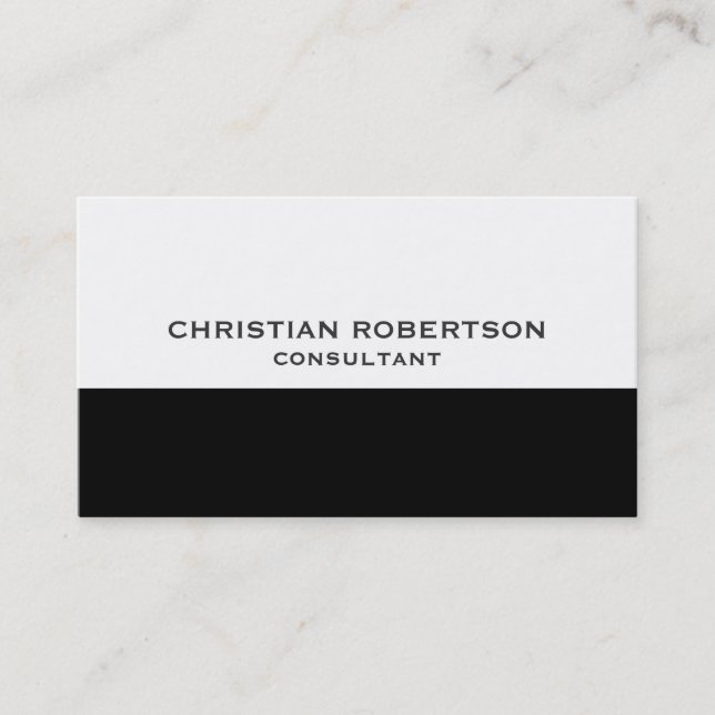 Trendstyle Schwarz-weiß Consultant Business Card Visitenkarte (Vorderseite)
