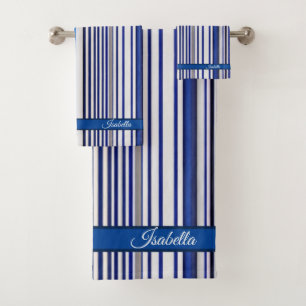 TrendSummer Navy Blue Boat Stripes Collection Badhandtuch Set