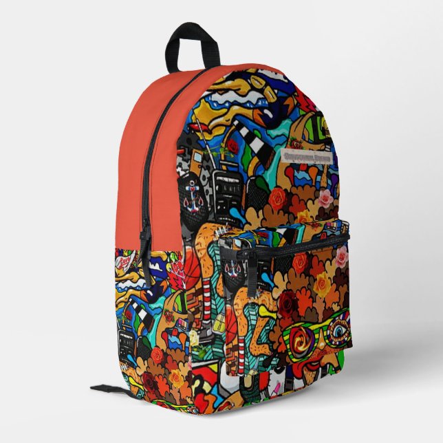 Trendtasche Bedruckter Rucksack (Rückseitige Ecke links)