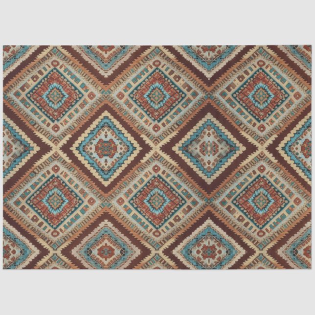 Trendtürkisch schöne alte Mustersammlung Seidenpapier (Vorderseite)