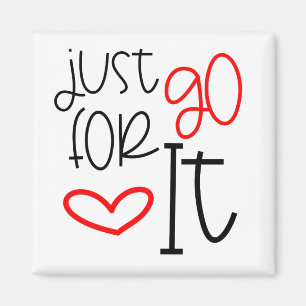 TrendTypografie Zitat nur für schwarz rot Magnet